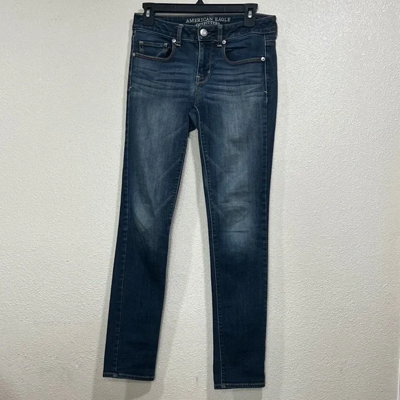 American Eagle Outfitters Women's Dark Indigo Skinny Jeans - Picture 1 of 6